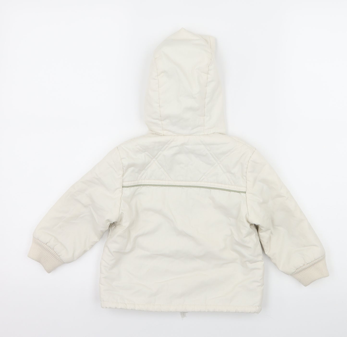 Preworn Boys Ivory   Parka Coat Size 18 Months