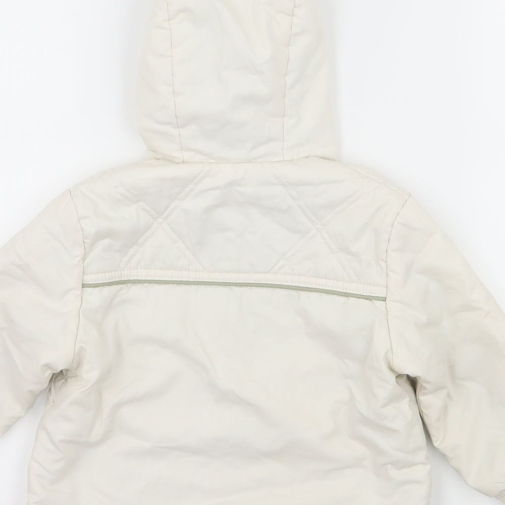 Preworn Boys Ivory   Parka Coat Size 18 Months