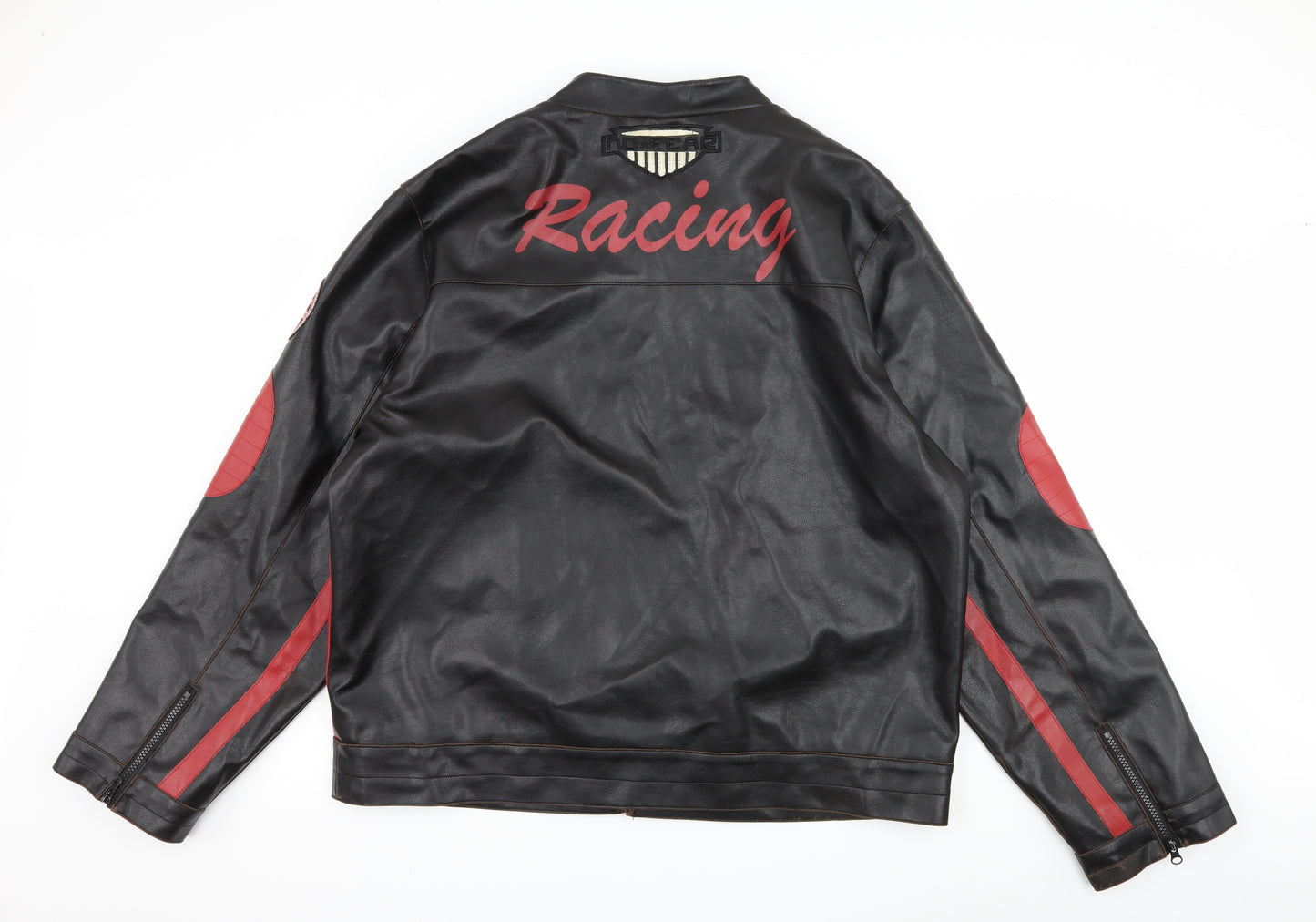 No Fear Mens Black   Biker Jacket Size 2XL