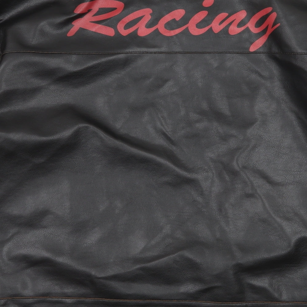 No Fear Mens Black   Biker Jacket Size 2XL