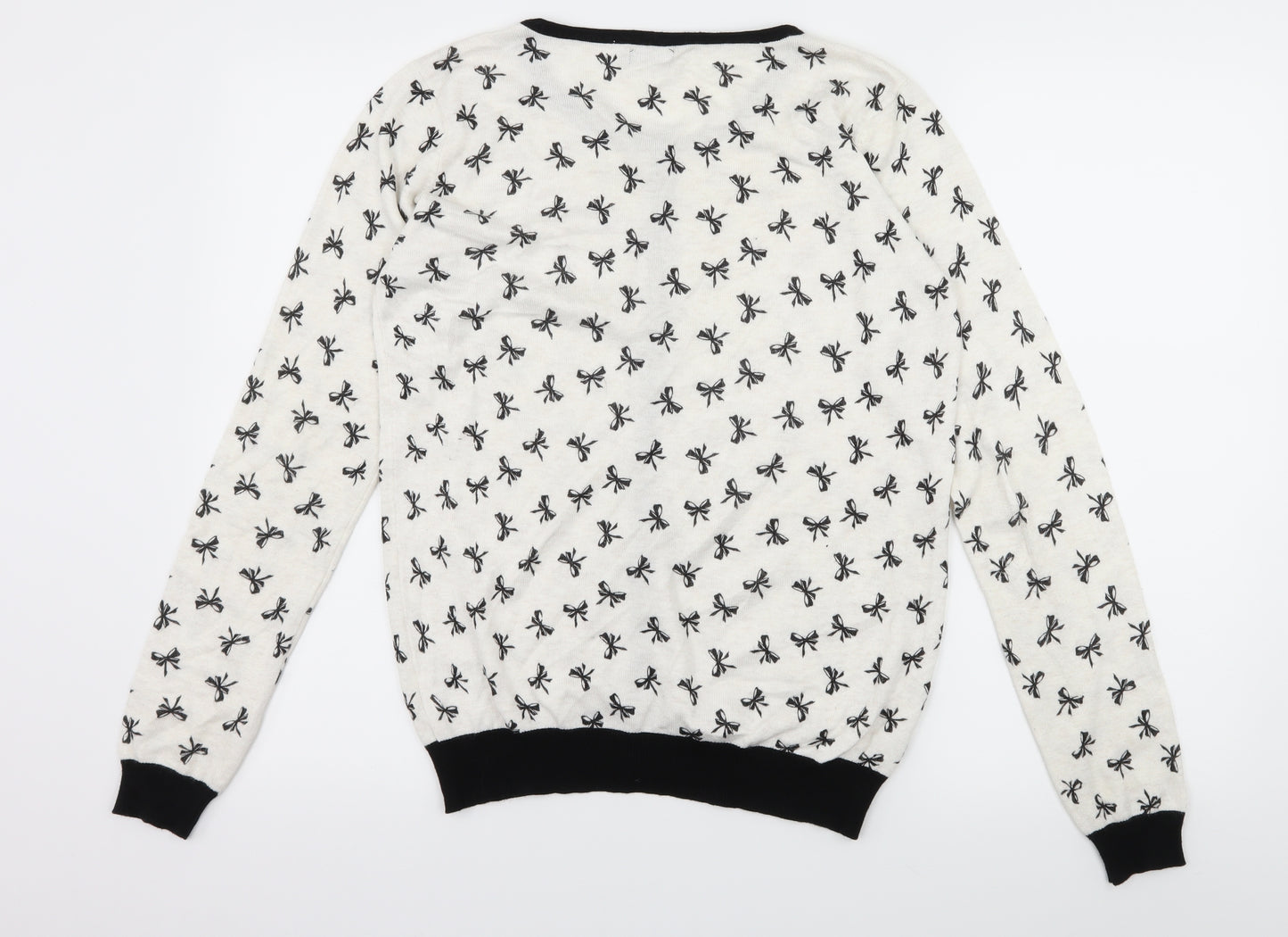 F&F Womens White  Knit Cardigan Jumper Size 14