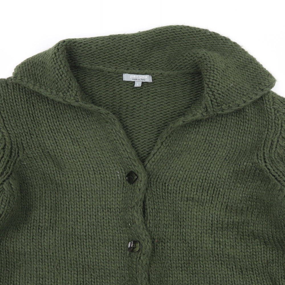 Per Una Womens Green  Knit Cardigan Jumper Size L