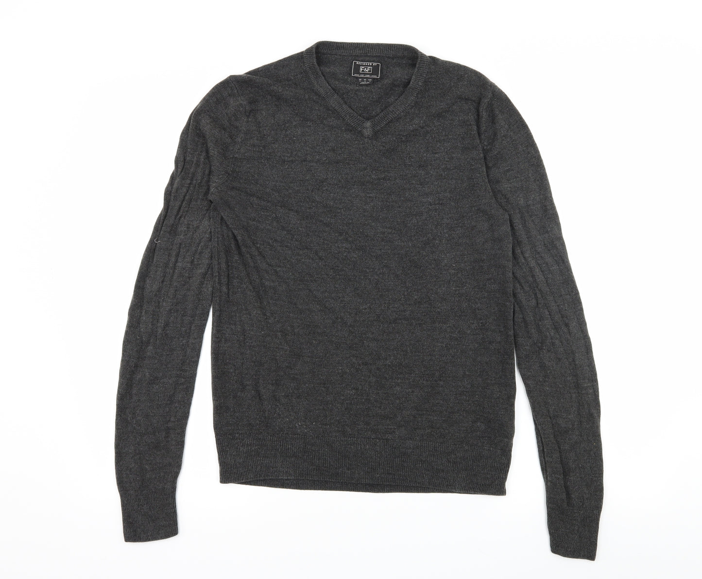 F&F Mens Grey  Knit Pullover Jumper Size S