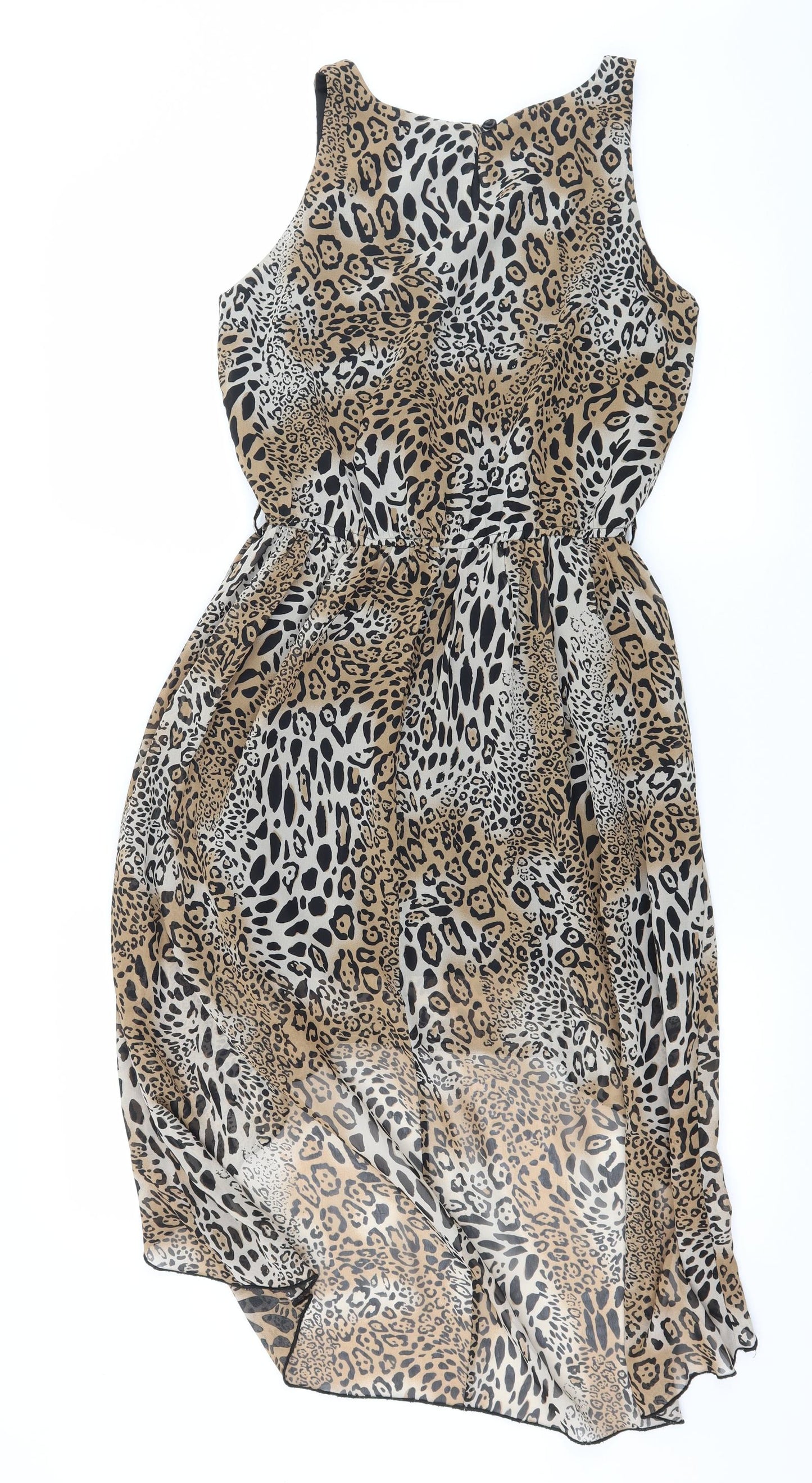 Tammy Girls Brown Animal Print  Fit & Flare  Size 12-13 Years  - Asymmetric Hem