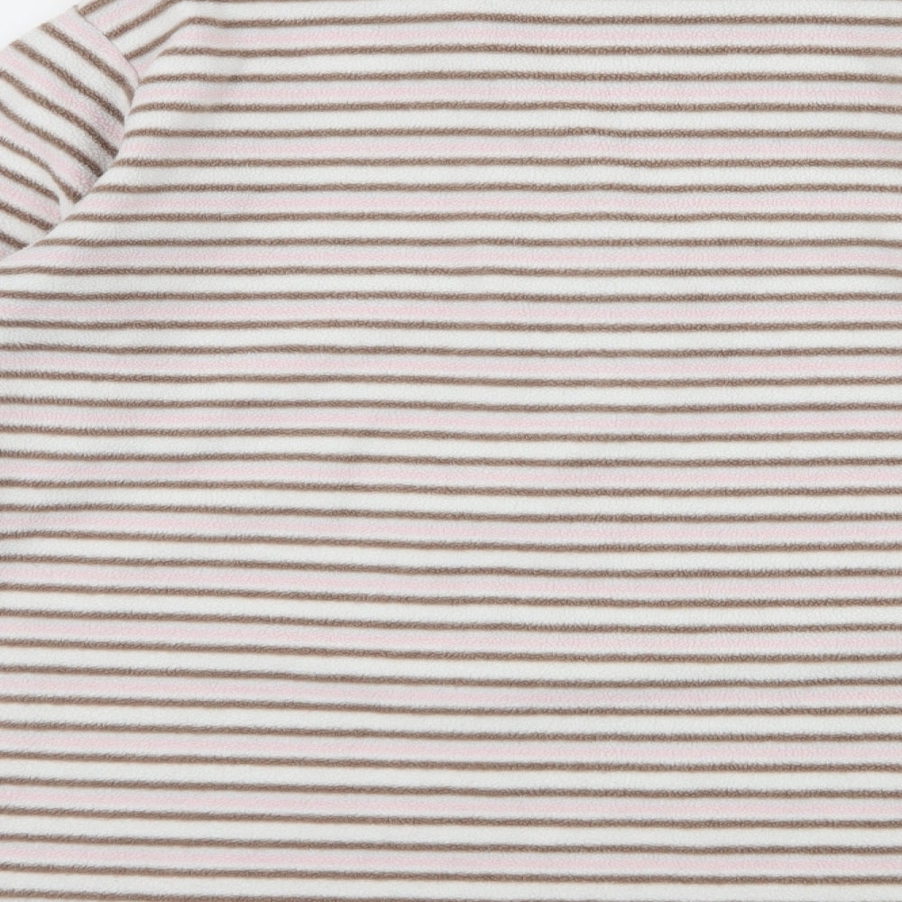 Craghoppers Womens White Striped Fleece Pullover Sweatshirt Size 14