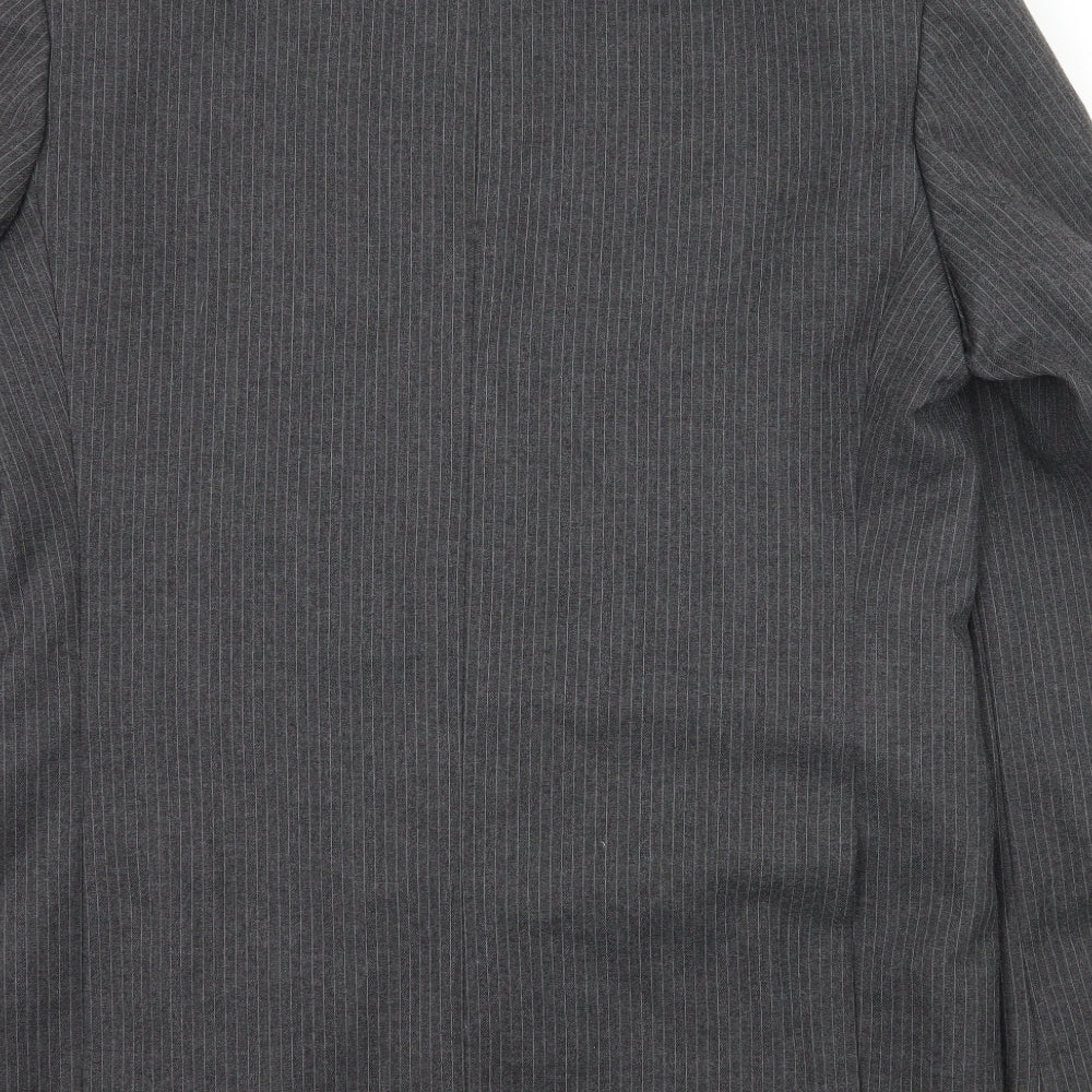 Hodges Mens Grey Striped  Jacket Suit Jacket Size L