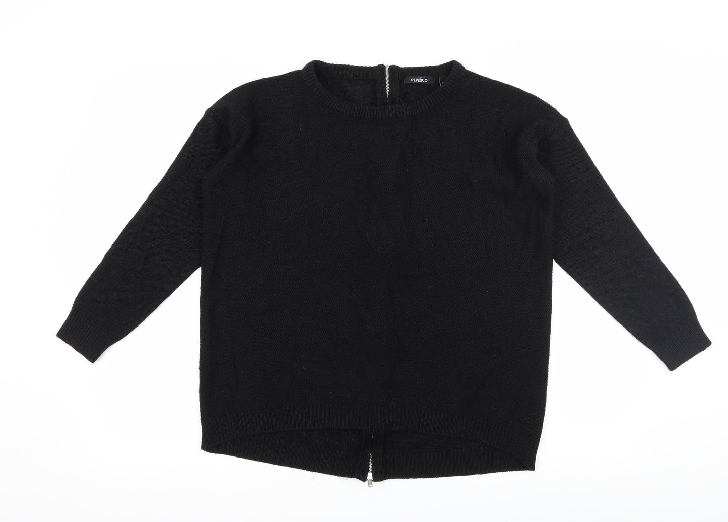 PEP & CO Womens Black  Knit Pullover Jumper Size 8