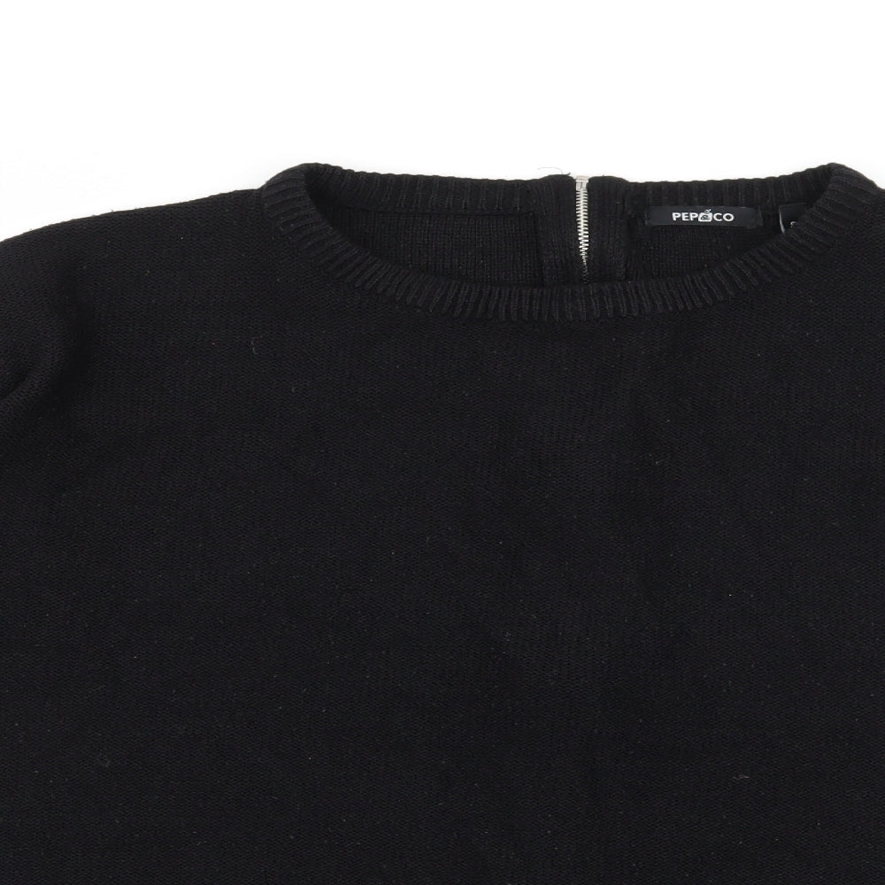 PEP & CO Womens Black  Knit Pullover Jumper Size 8