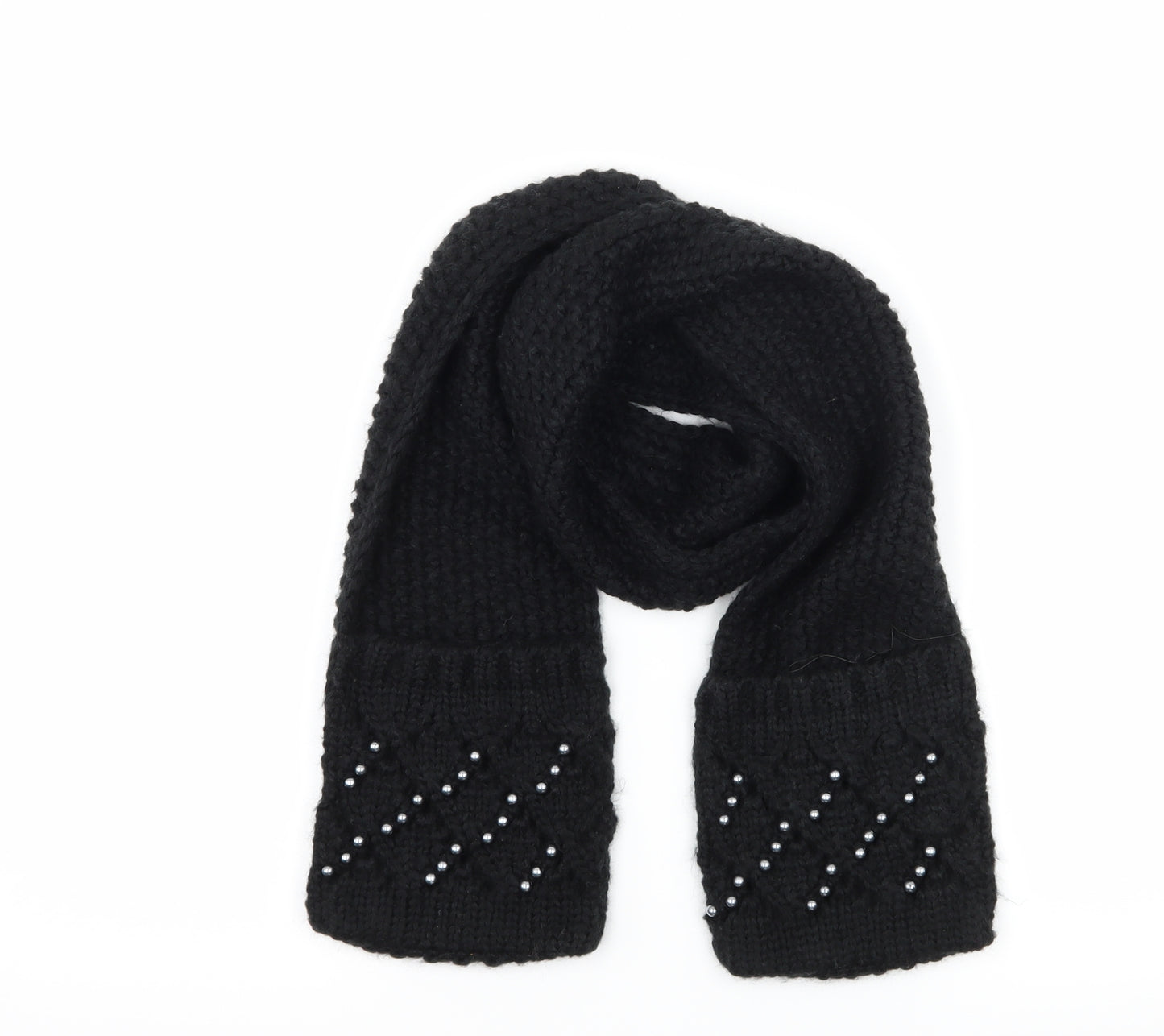 Preworn Womens Black  Knit  Scarf