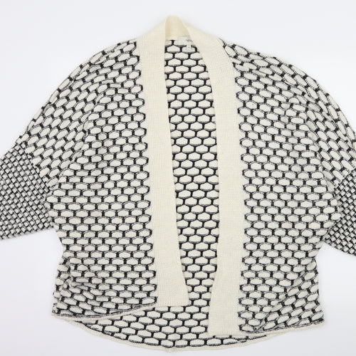 NEXT Womens Ivory Geometric Knit Cardigan Jumper Size M