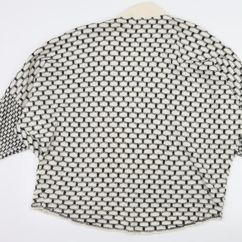 NEXT Womens Ivory Geometric Knit Cardigan Jumper Size M