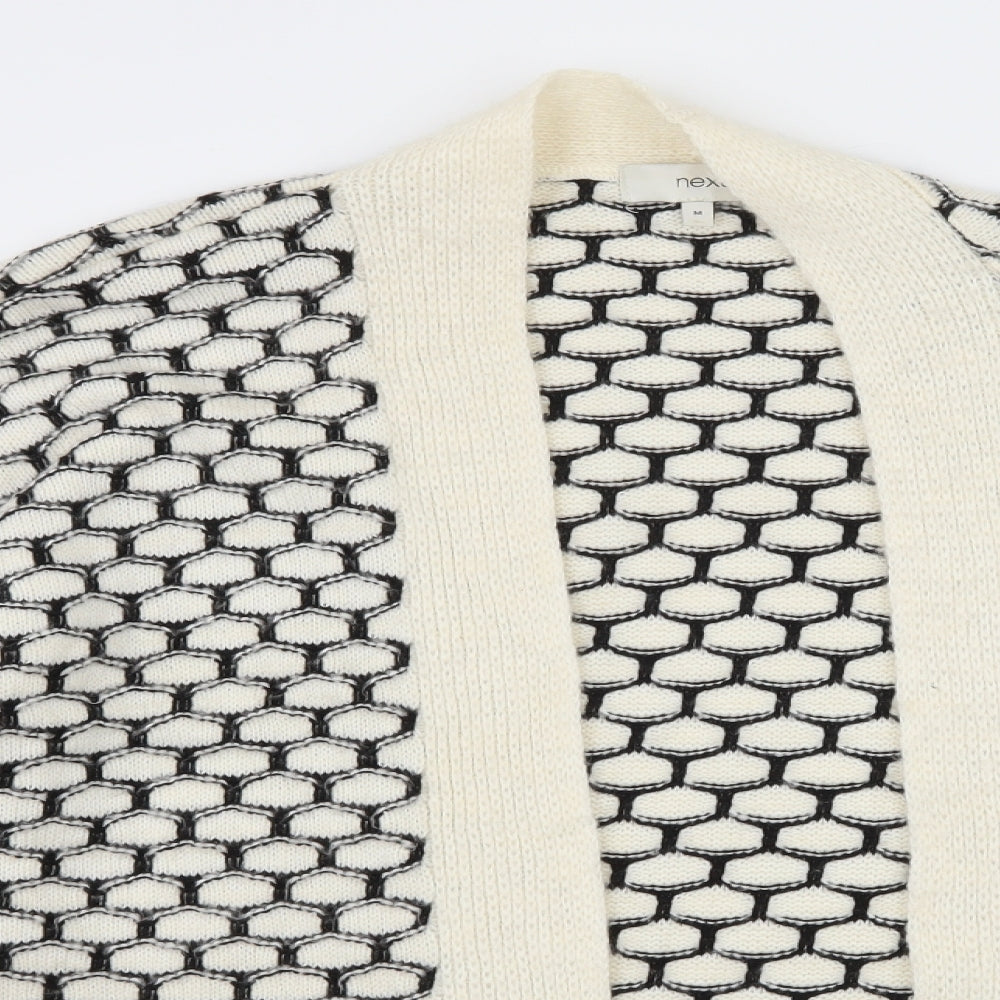 NEXT Womens Ivory Geometric Knit Cardigan Jumper Size M