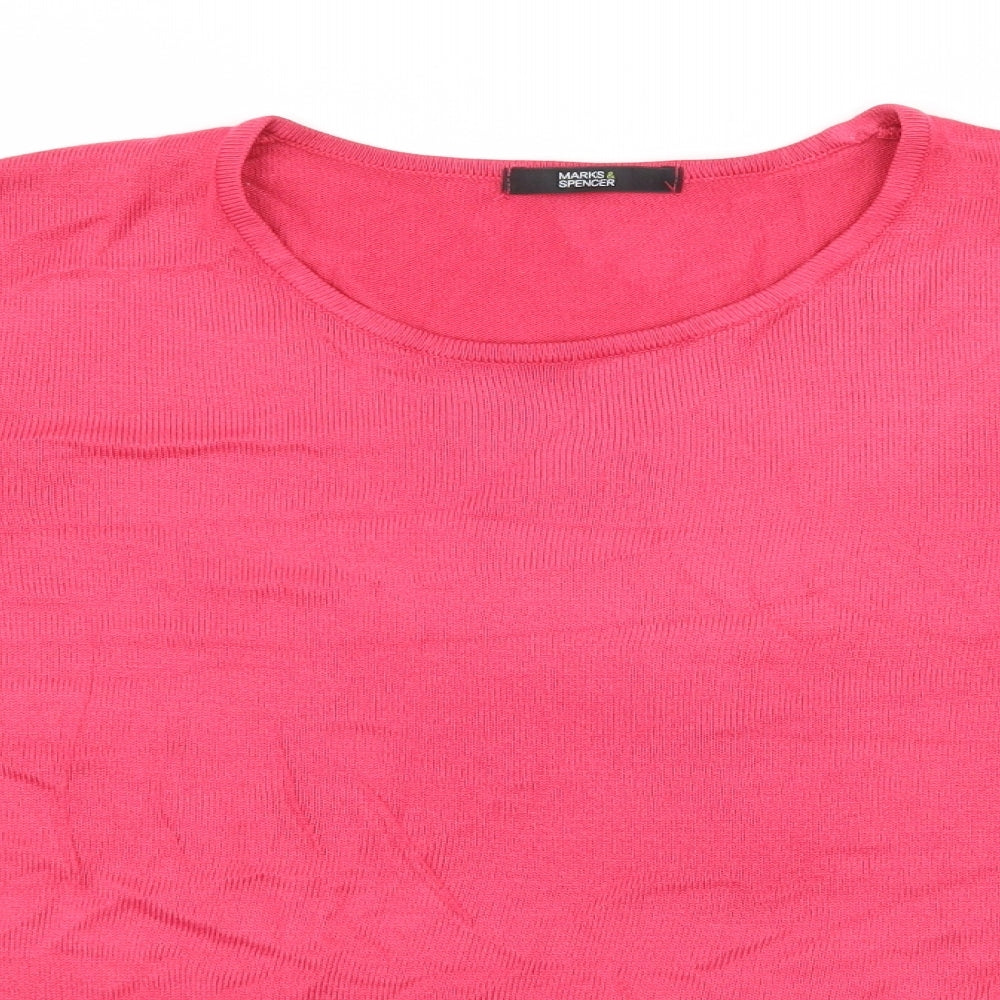 Marks and Spencer Mens Pink  Knit  T-Shirt Size 16