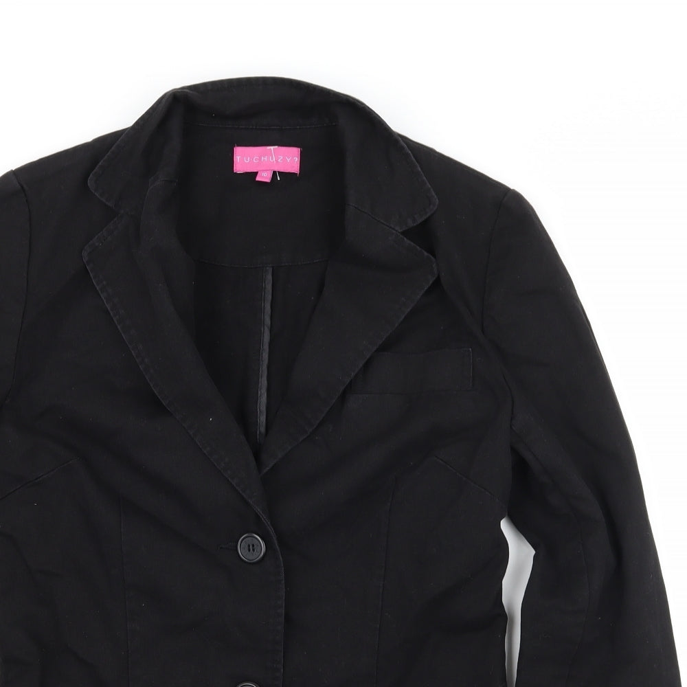 Tuchuzy Womens Black  Denim Jacket  Size 10