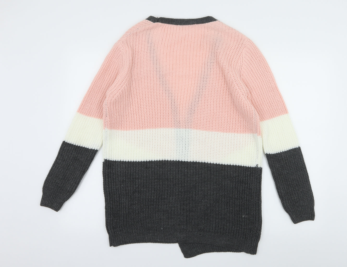 Select Womens Pink Striped Knit Cardigan Jumper Size 12