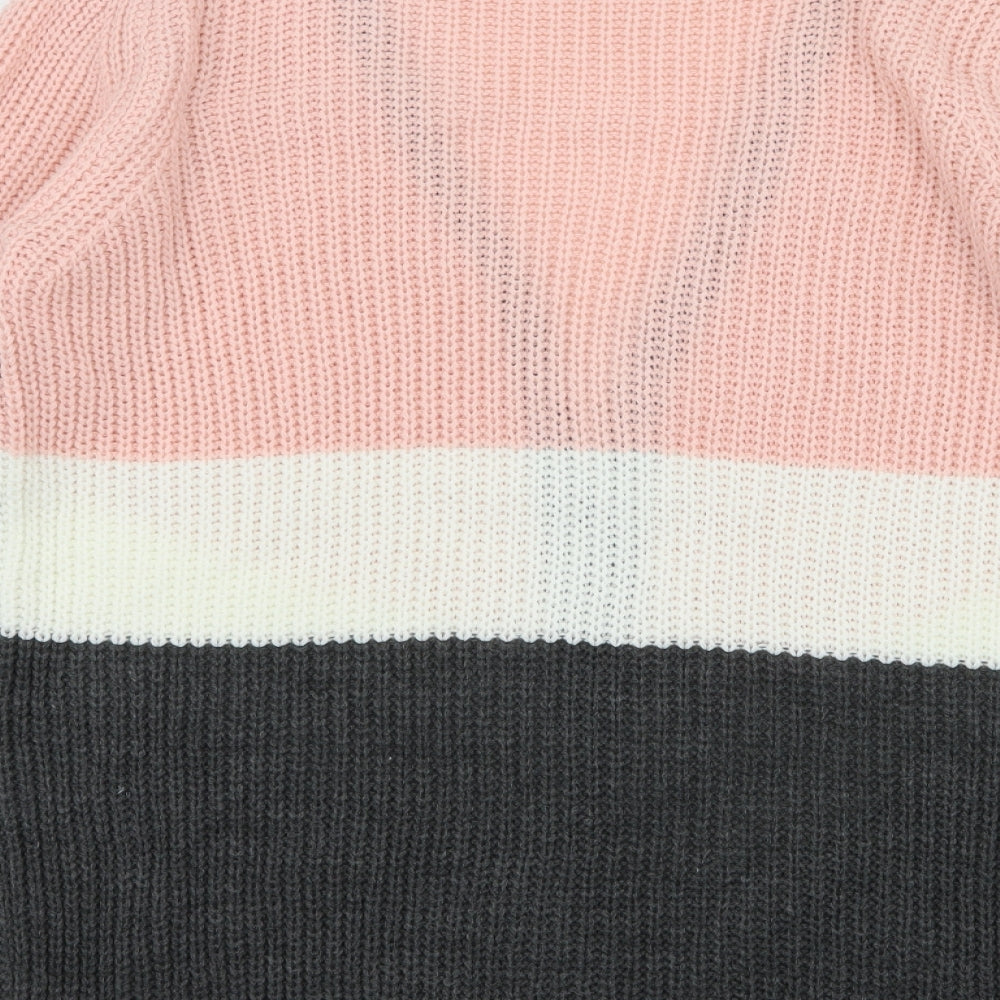 Select Womens Pink Striped Knit Cardigan Jumper Size 12