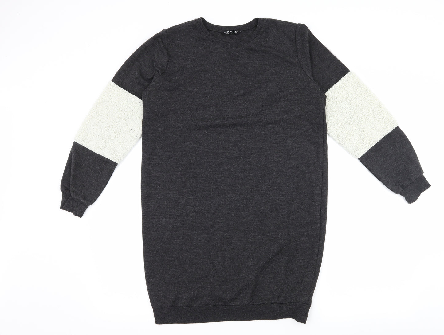 Select Womens Grey Colourblock Jersey Pullover Sweatshirt Size 10
