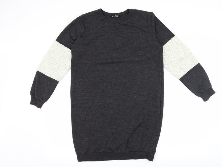 Select Womens Grey Colourblock Jersey Pullover Sweatshirt Size 10