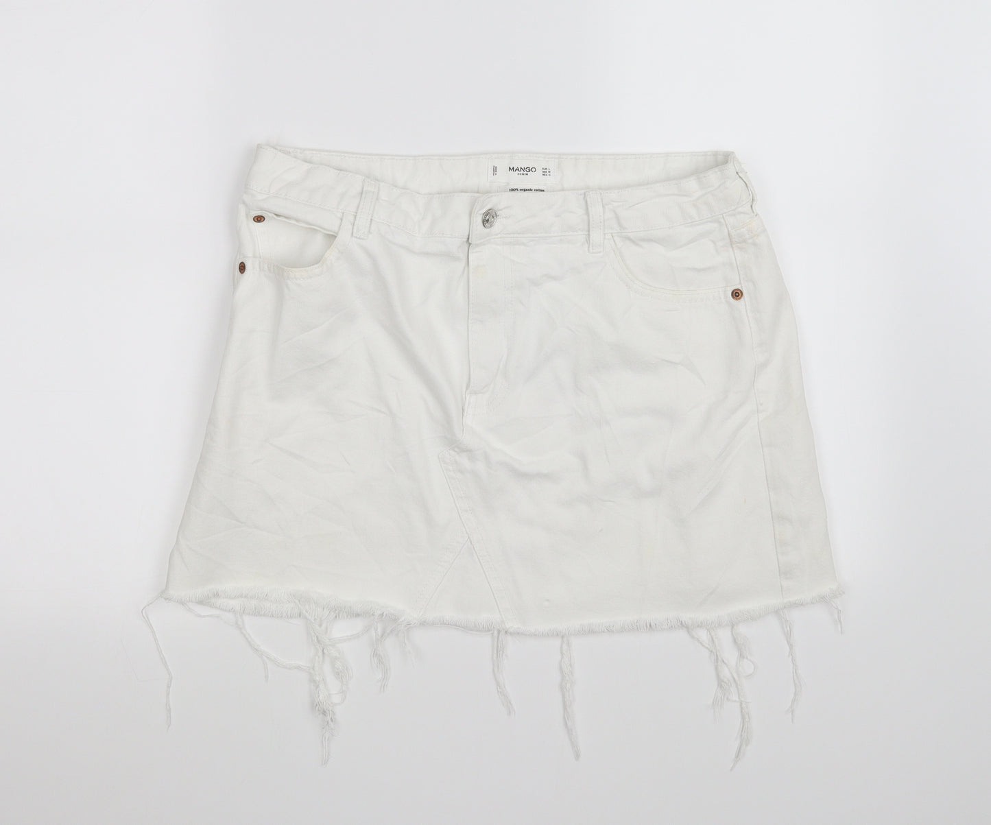 Mango Womens White   Mini Skirt Size L