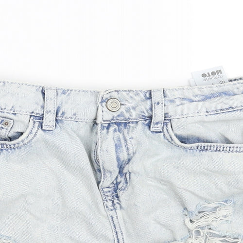 Topshop Womens Blue   Cut-Off Shorts Size 8
