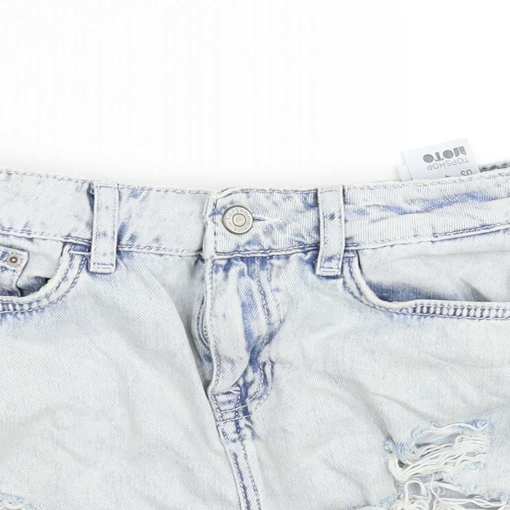 Topshop Womens Blue   Cut-Off Shorts Size 8