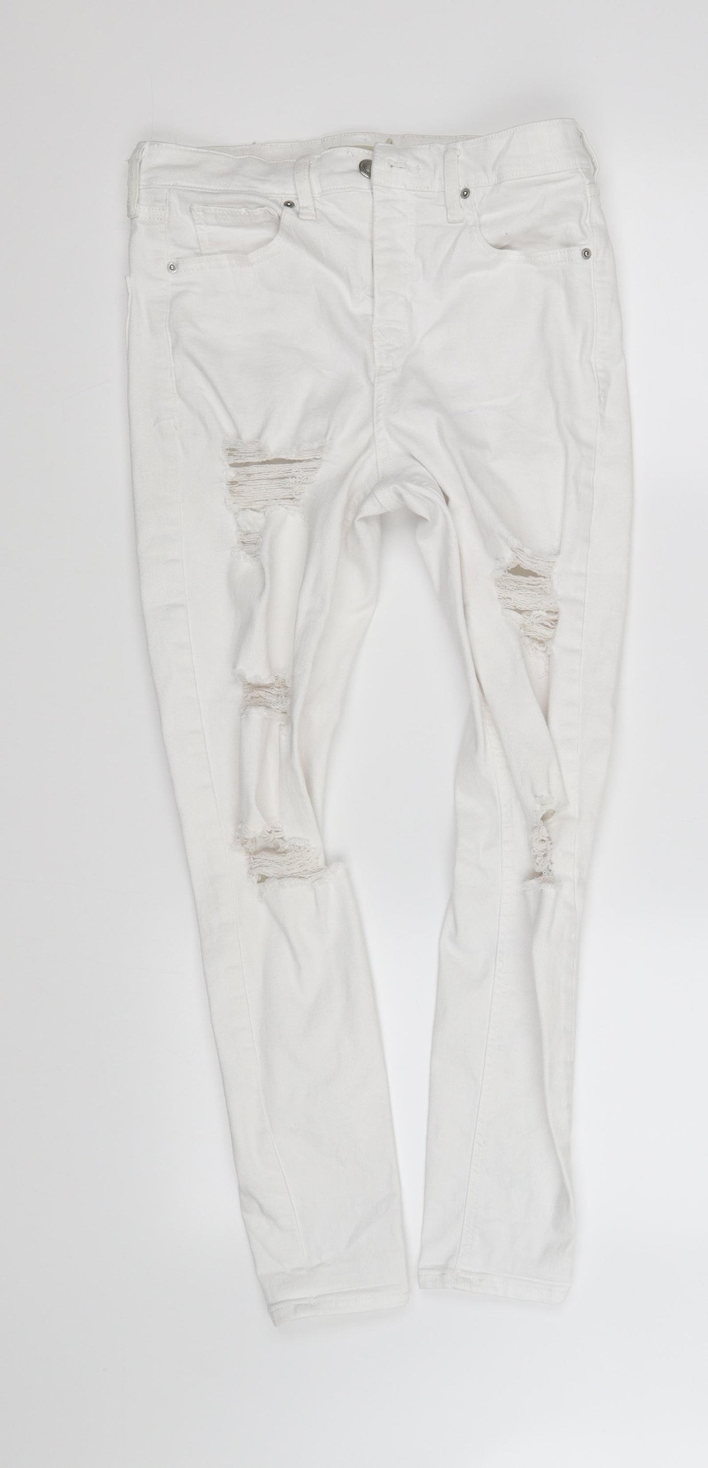 jamie Womens White   Straight Jeans Size S L27 in