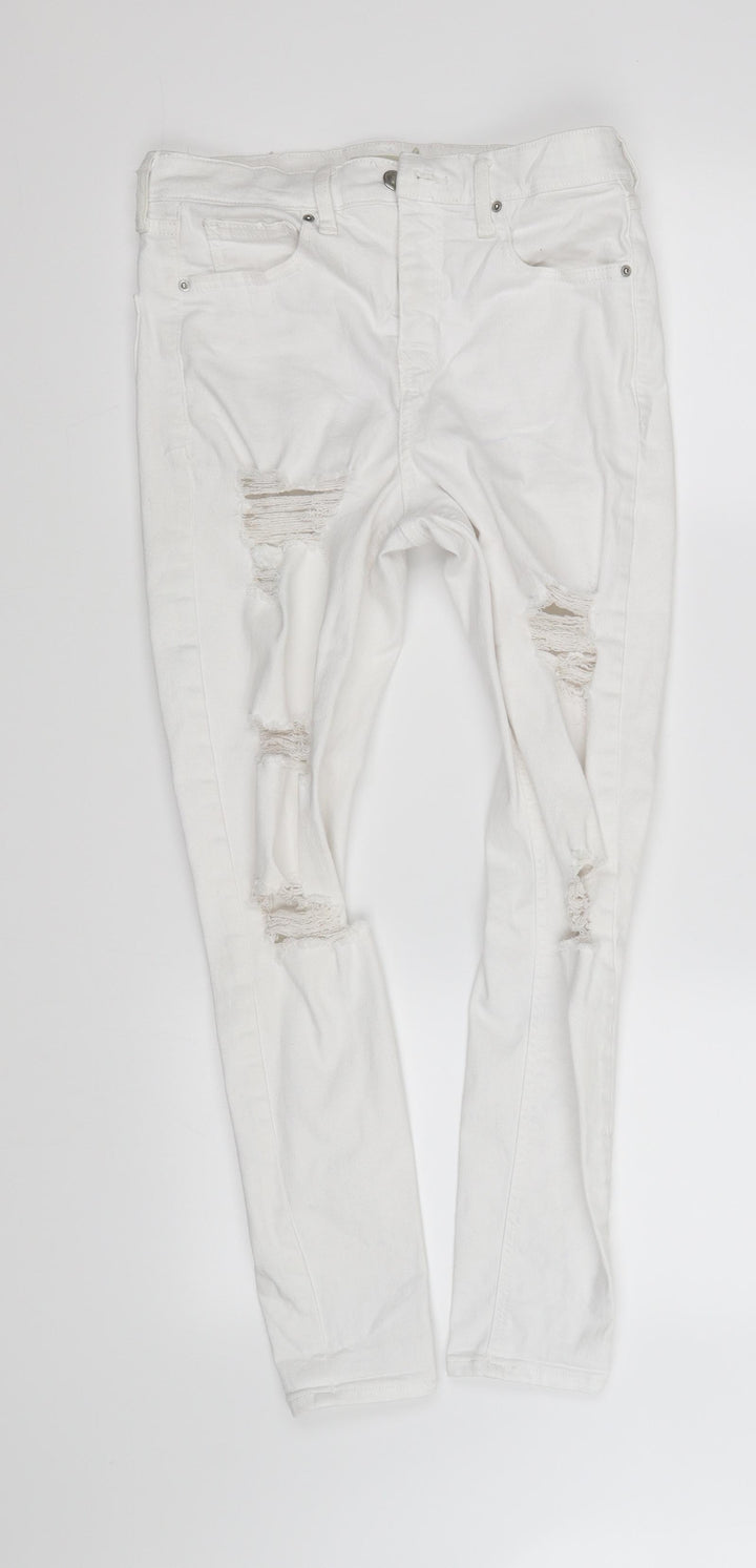 jamie Womens White   Straight Jeans Size S L27 in
