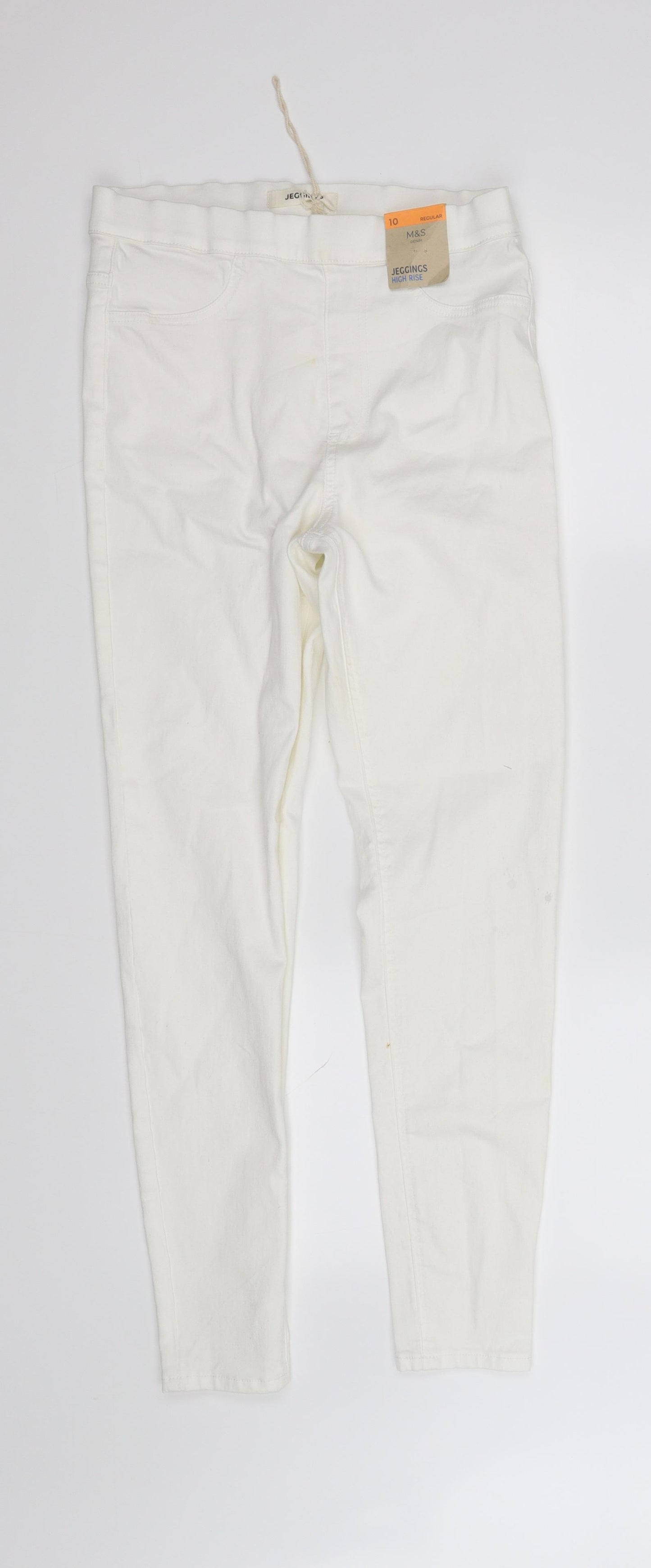 m&s Womens White   Jegging Leggings Size 10 L29 in