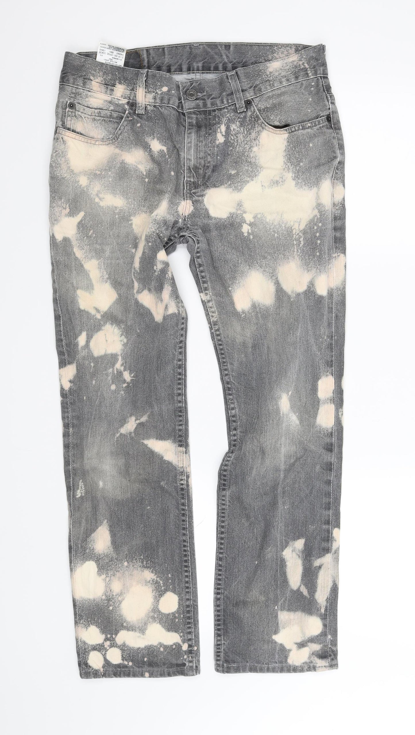 levis Mens Grey Polka Dot  Straight Jeans Size M L30 in