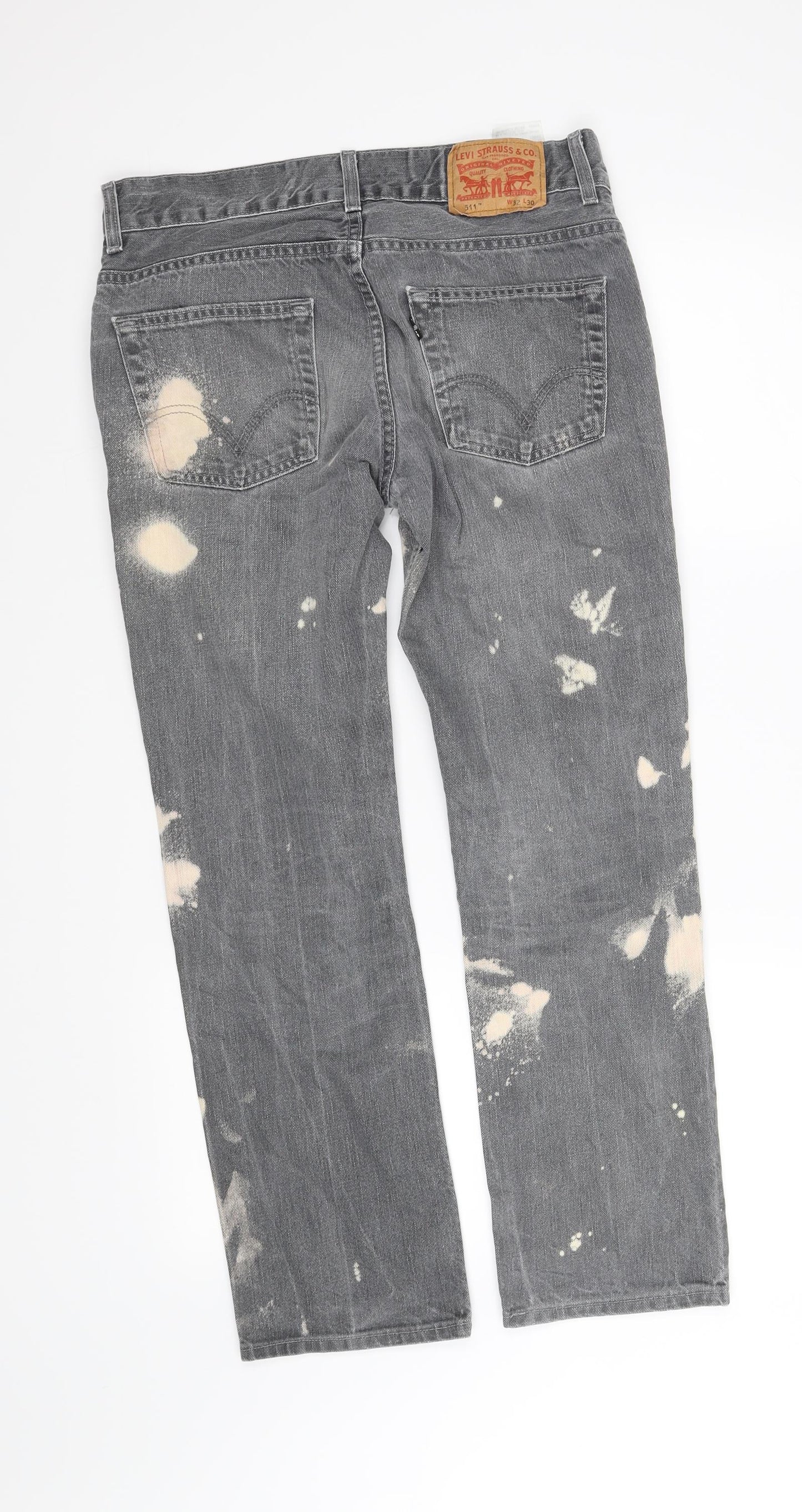 levis Mens Grey Polka Dot  Straight Jeans Size M L30 in