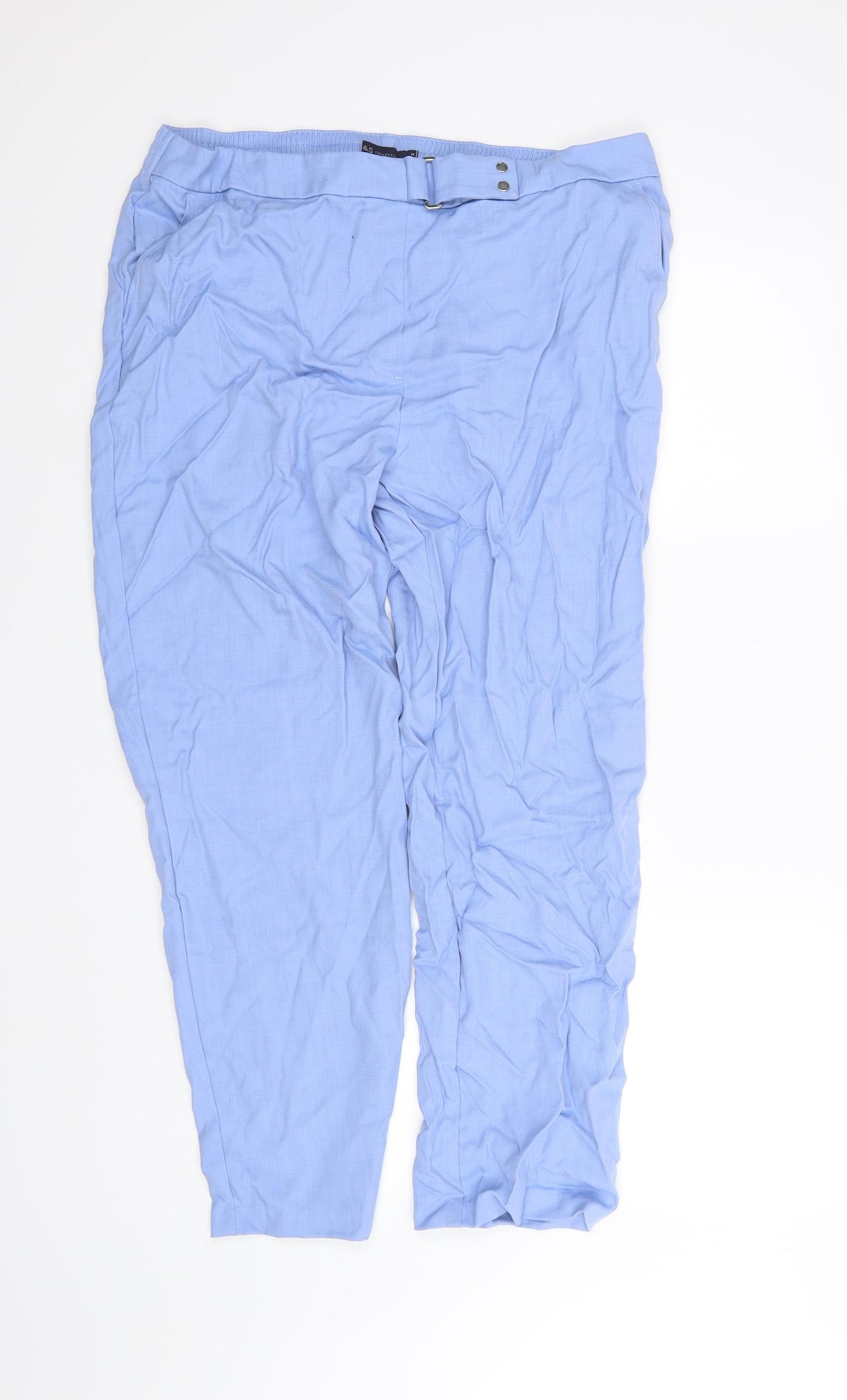 m&s Womens Blue   Trousers  Size 18 L32 in