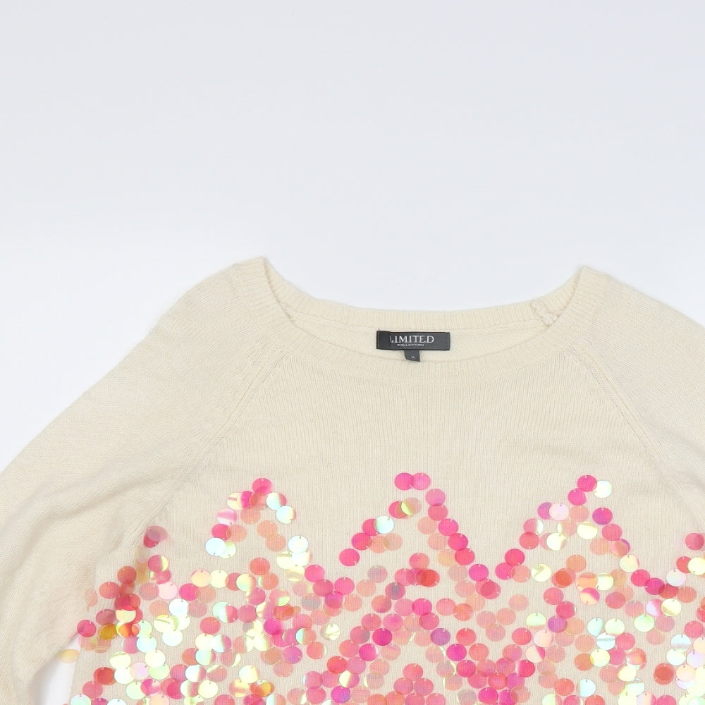 Preworn Womens White   Pullover Jumper Size 14