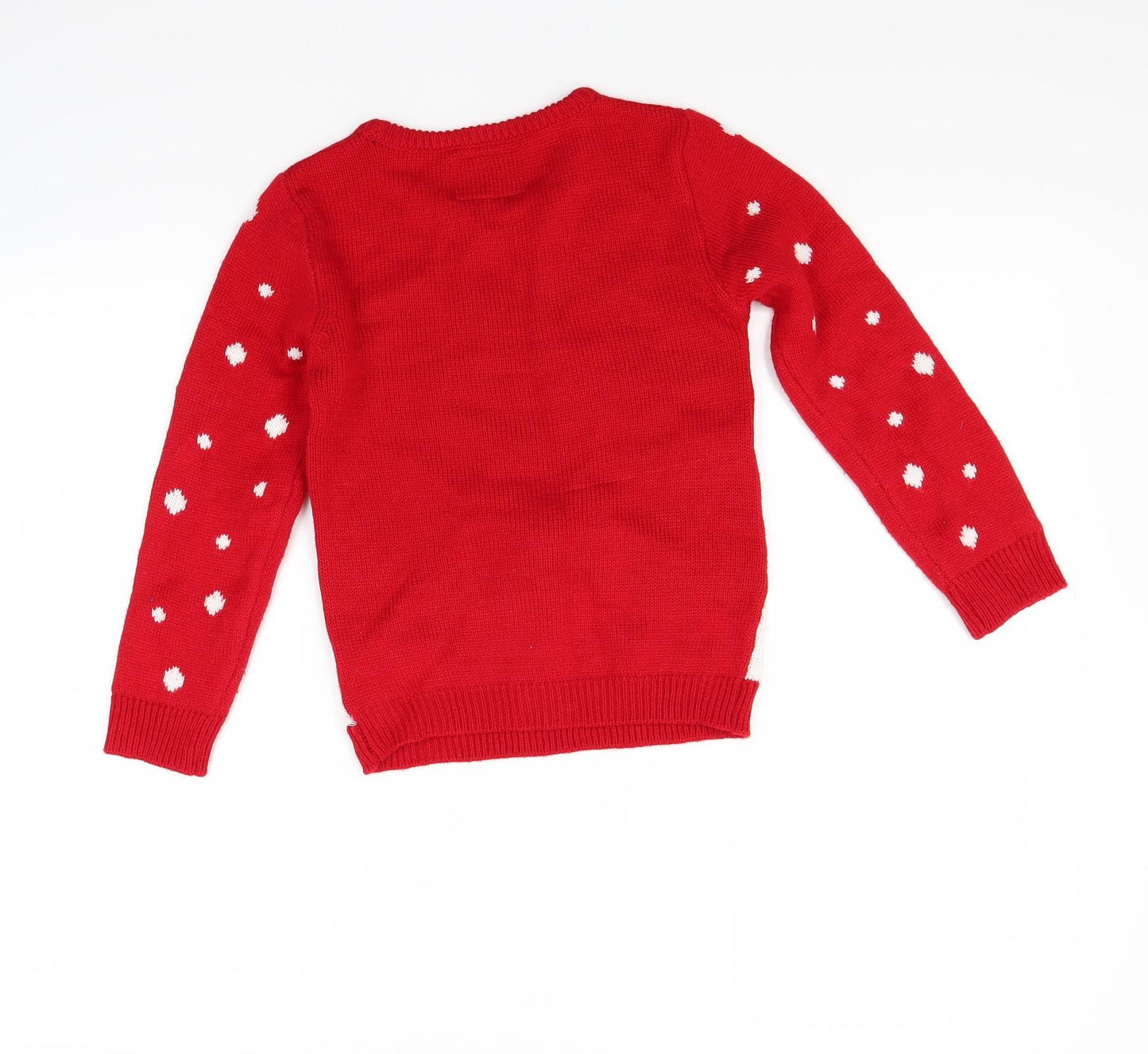 Primark Girls Red   Pullover Jumper Size 7-8 Years  - Christmas  Jumper