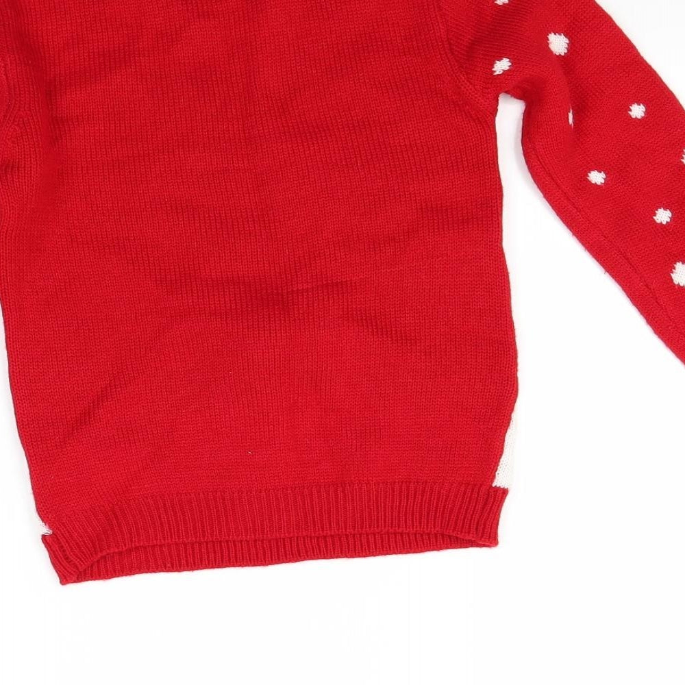 Primark Girls Red   Pullover Jumper Size 7-8 Years  - Christmas  Jumper