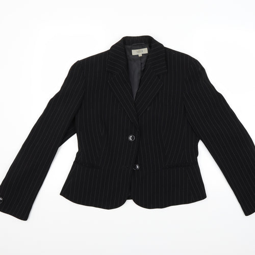 Marks and Spencer Womens Black Striped  Jacket Coat Size 12