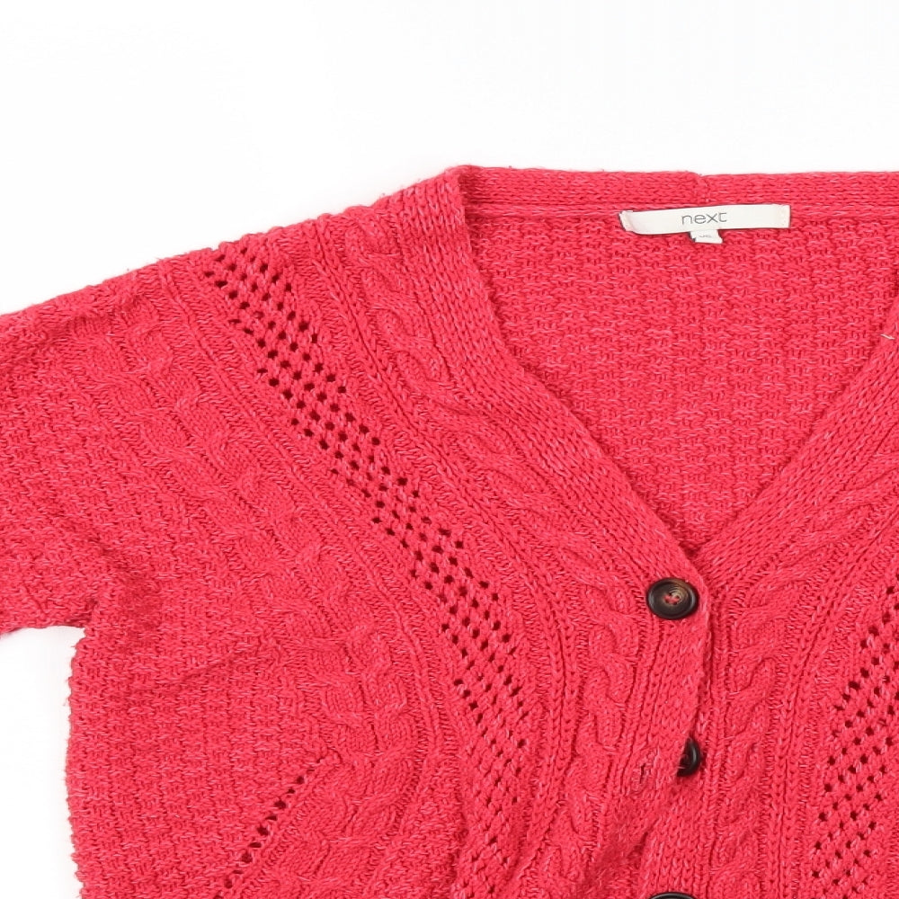 NEXT Womens Red   Cardigan Jumper Size XS