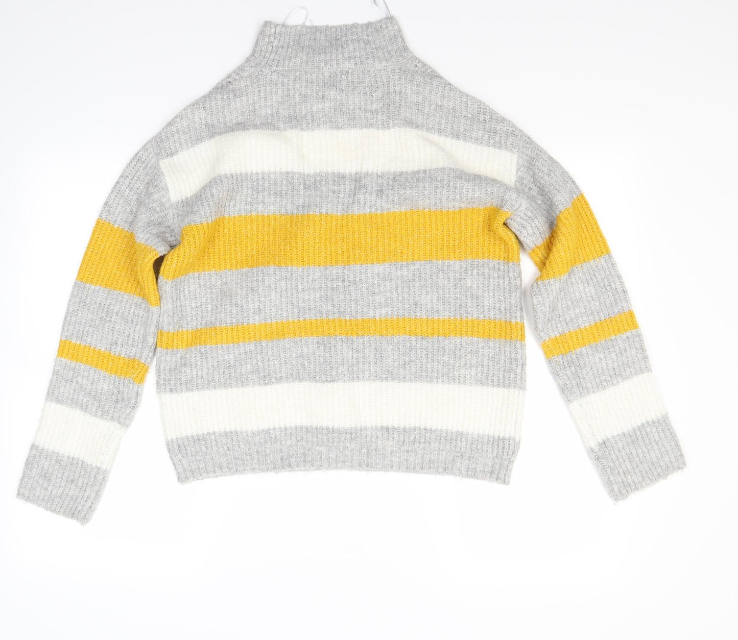 Papaya Womens Grey Striped  Pullover Jumper Size S