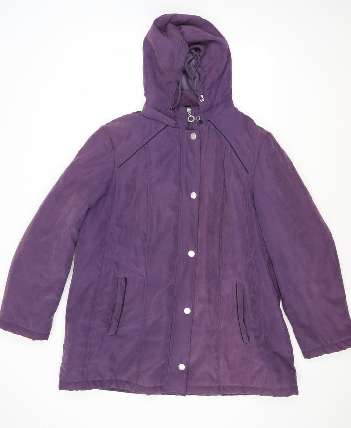 anna rose Womens Purple Overcoat Coat Size 2XL