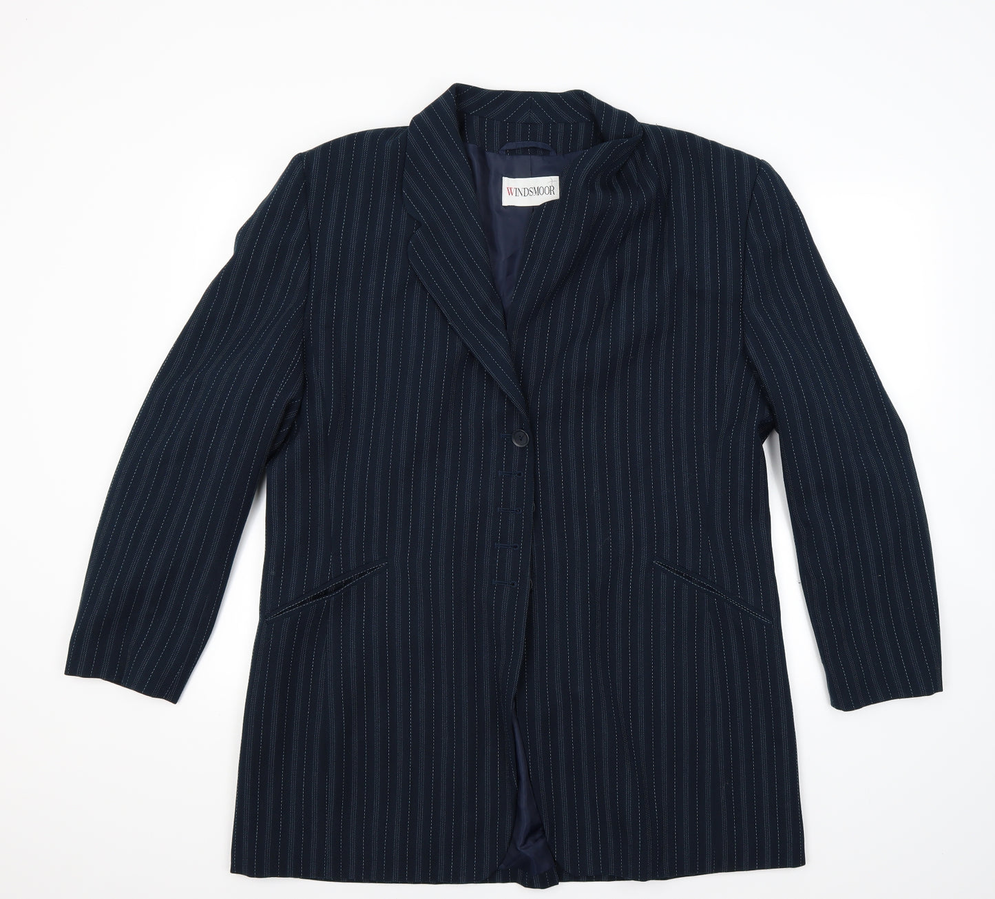 Windsmoor Womens Blue Striped  Jacket Blazer Size 18