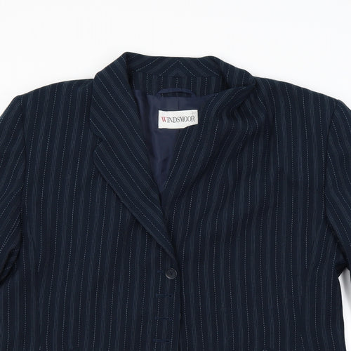 Windsmoor Womens Blue Striped  Jacket Blazer Size 18