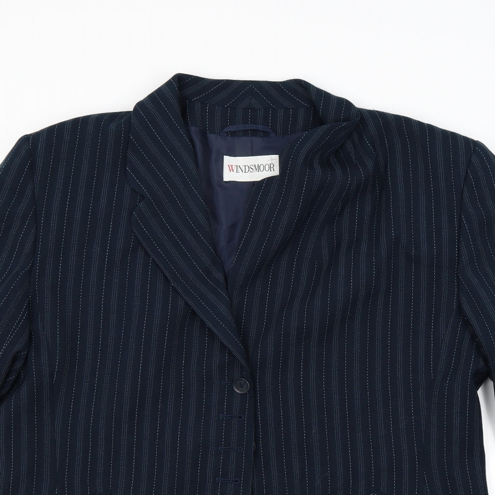 Windsmoor Womens Blue Striped  Jacket Blazer Size 18