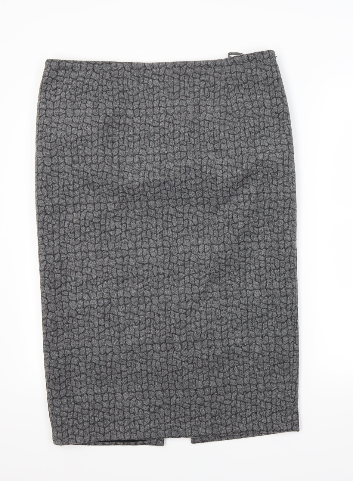 peruna Womens Grey Animal Print  A-Line Skirt Size 16