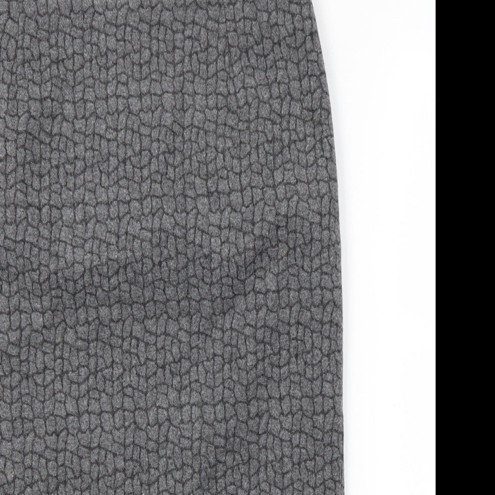 peruna Womens Grey Animal Print  A-Line Skirt Size 16