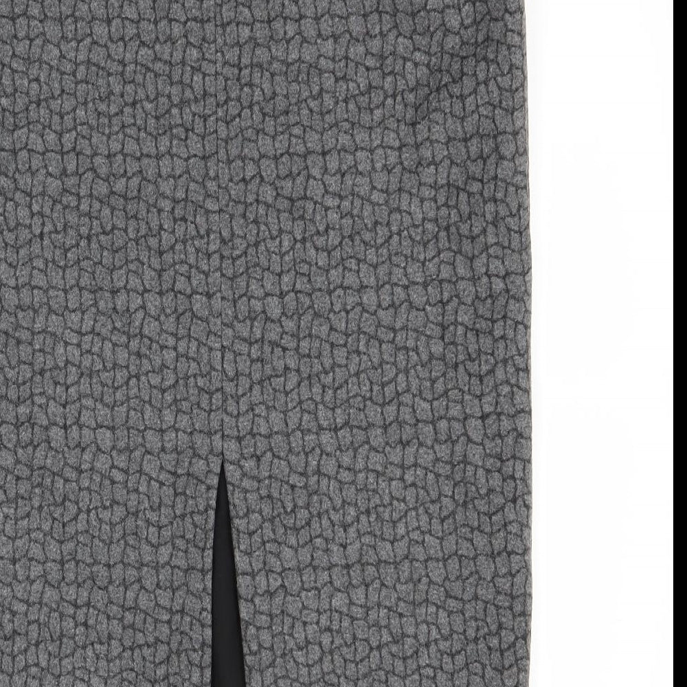 peruna Womens Grey Animal Print  A-Line Skirt Size 16