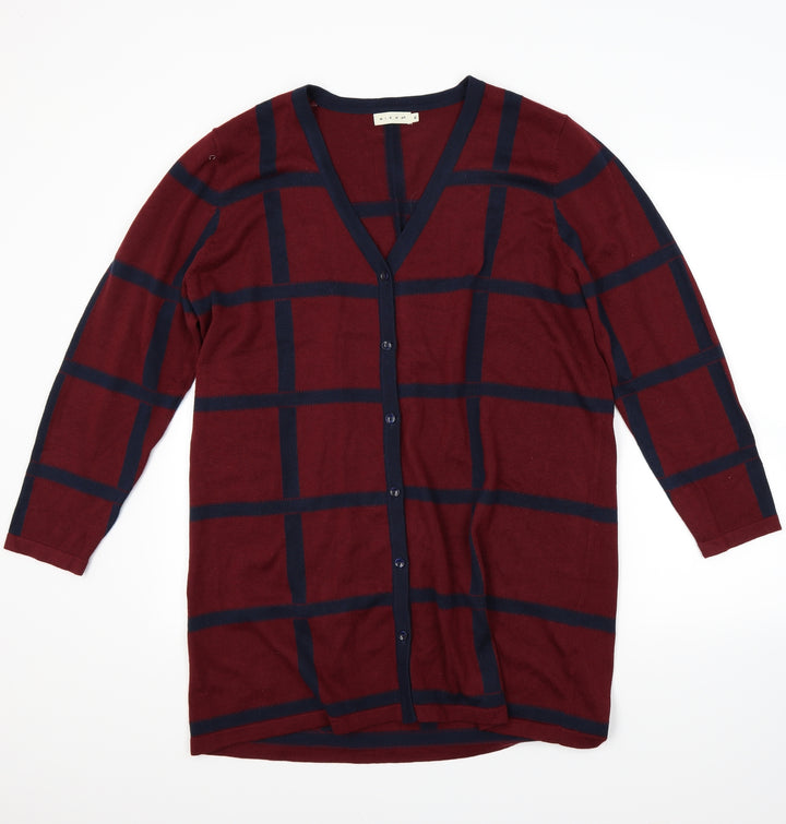 Micha Womens Red Check  A-Line  Size XL