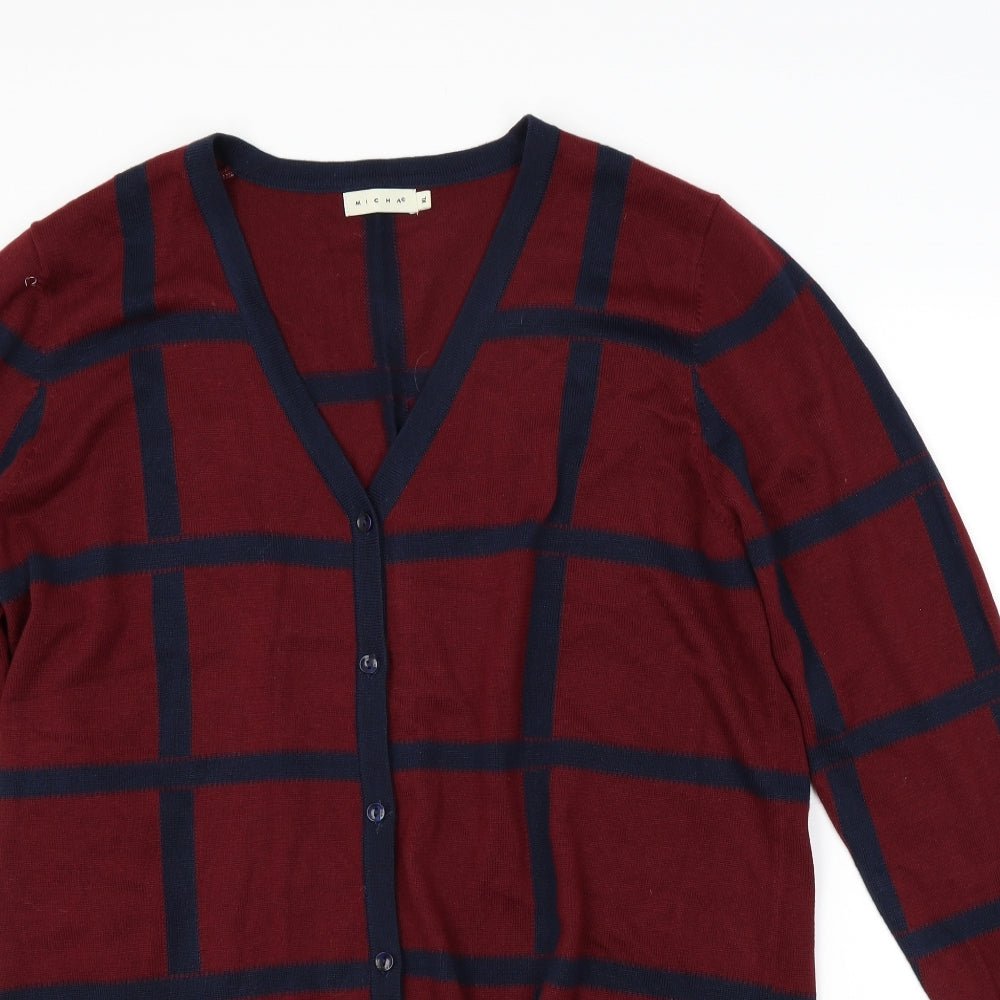 Micha Womens Red Check  A-Line  Size XL