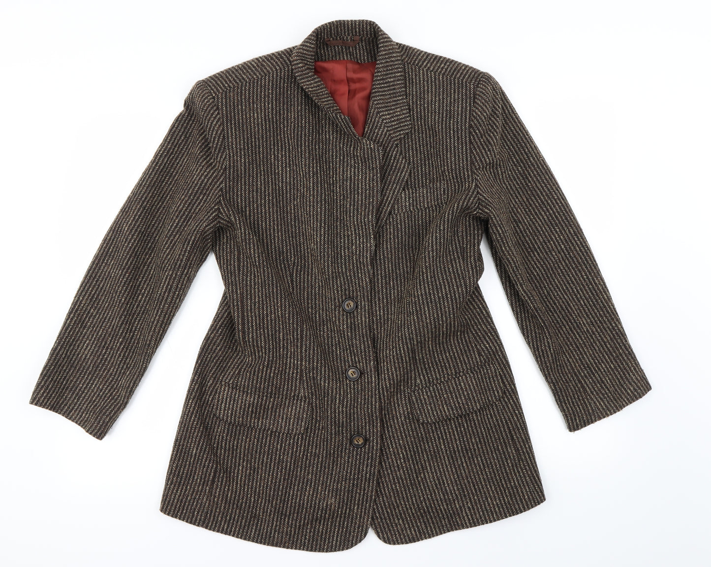 Preworn Womens Brown   Jacket Blazer Size 12