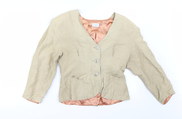 nougart Womens Beige Jacket Size M