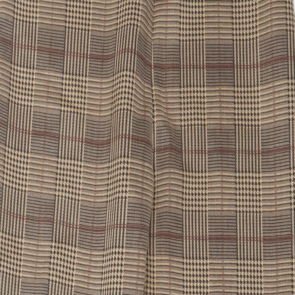 TU Womens Brown Check  Trousers  Size 14 L25 in
