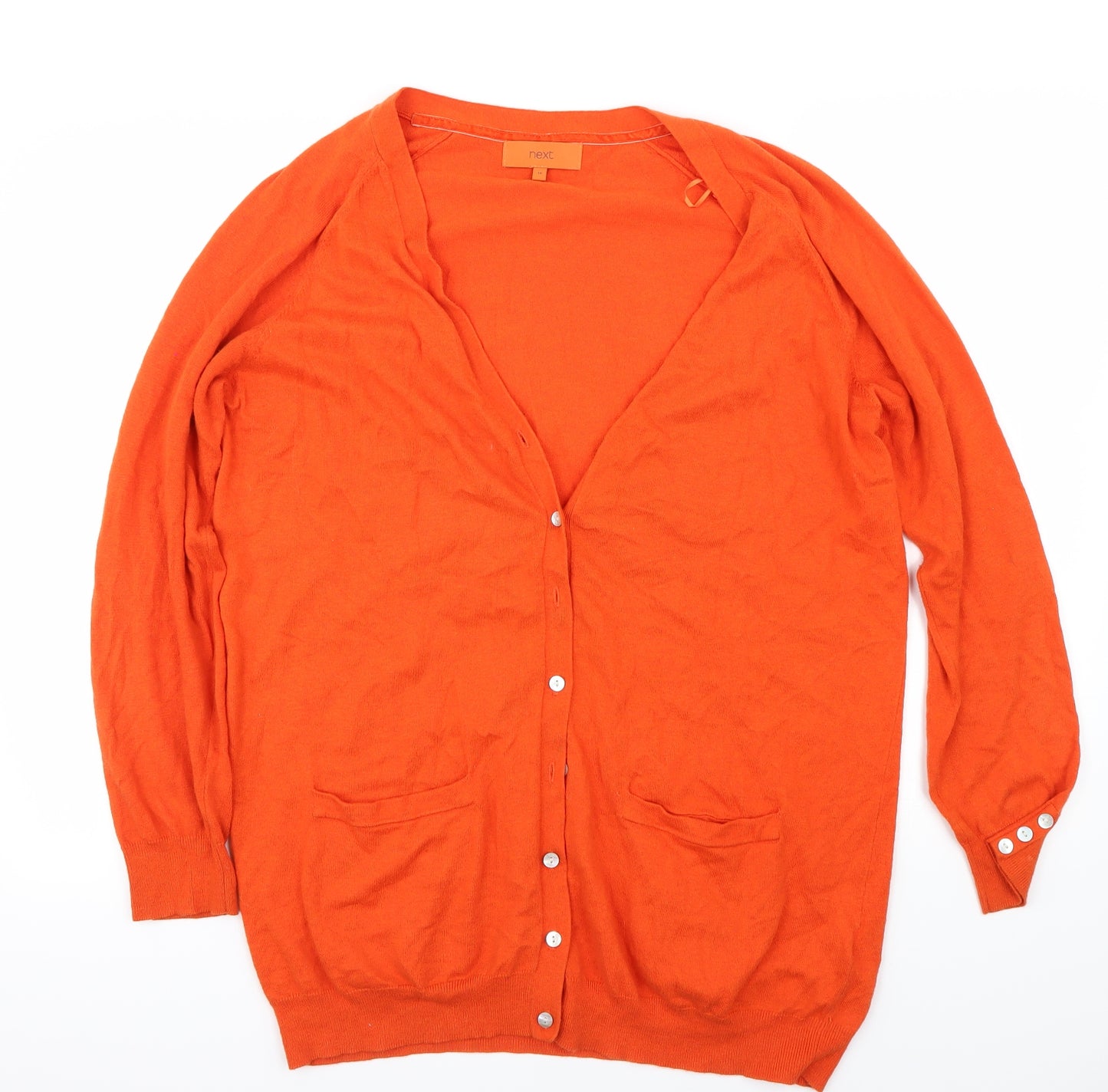 NEXT Womens Orange   Cardigan Jumper Size 18